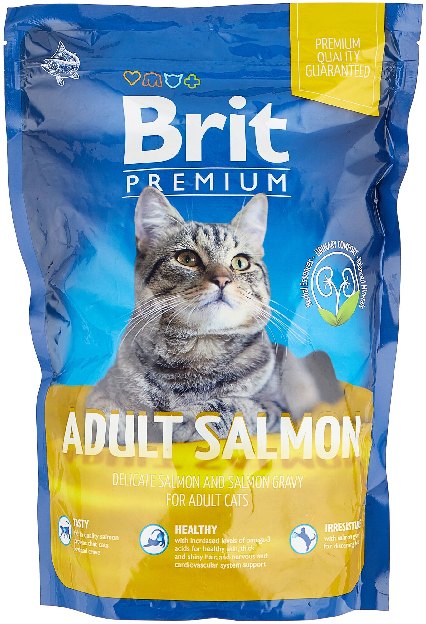 Брит Premium Cat Adult Salmon 5049608 сух. корм премиум класса с лососем д/взрослых кошек. 800г