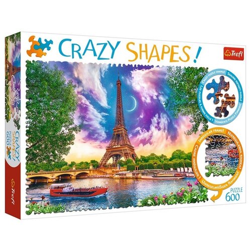 Пазл Trefl Crazy Shapes Небеса над Парижем (11115), 600 дет., разноцветный пазл trefl crazy shapes лицом к лицу с тигром 600 элементов