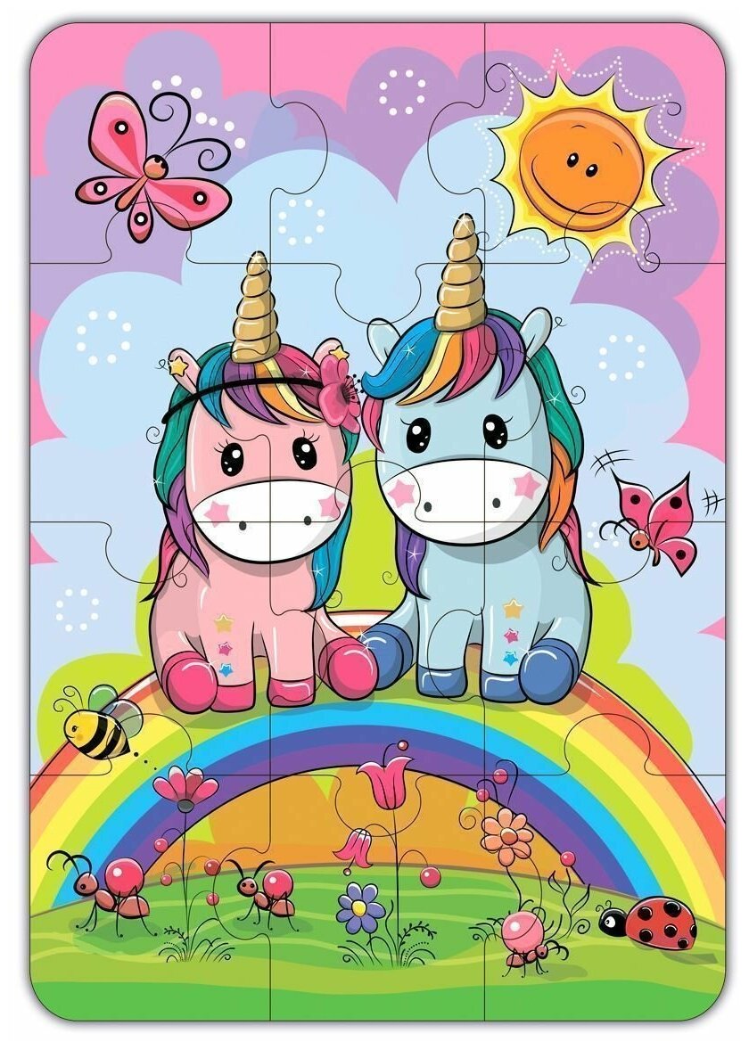 Baby Puzzle. Радужные единороги (3848) Дрофа Медиа - фото №2