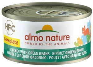 Фото Влажный корм для кошек Almo Nature HFC, беззерновой, курица, с зелёной фасолью 70 г (кусочки в желе)