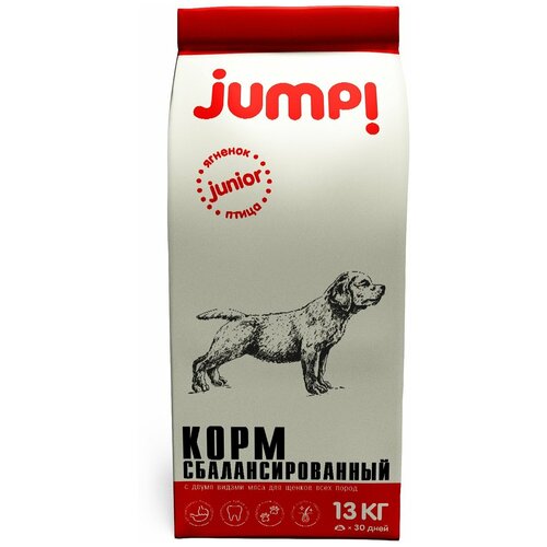 Сухой корм для щенков всех пород JUMP Junior с ягненком и птицей, 3 кг