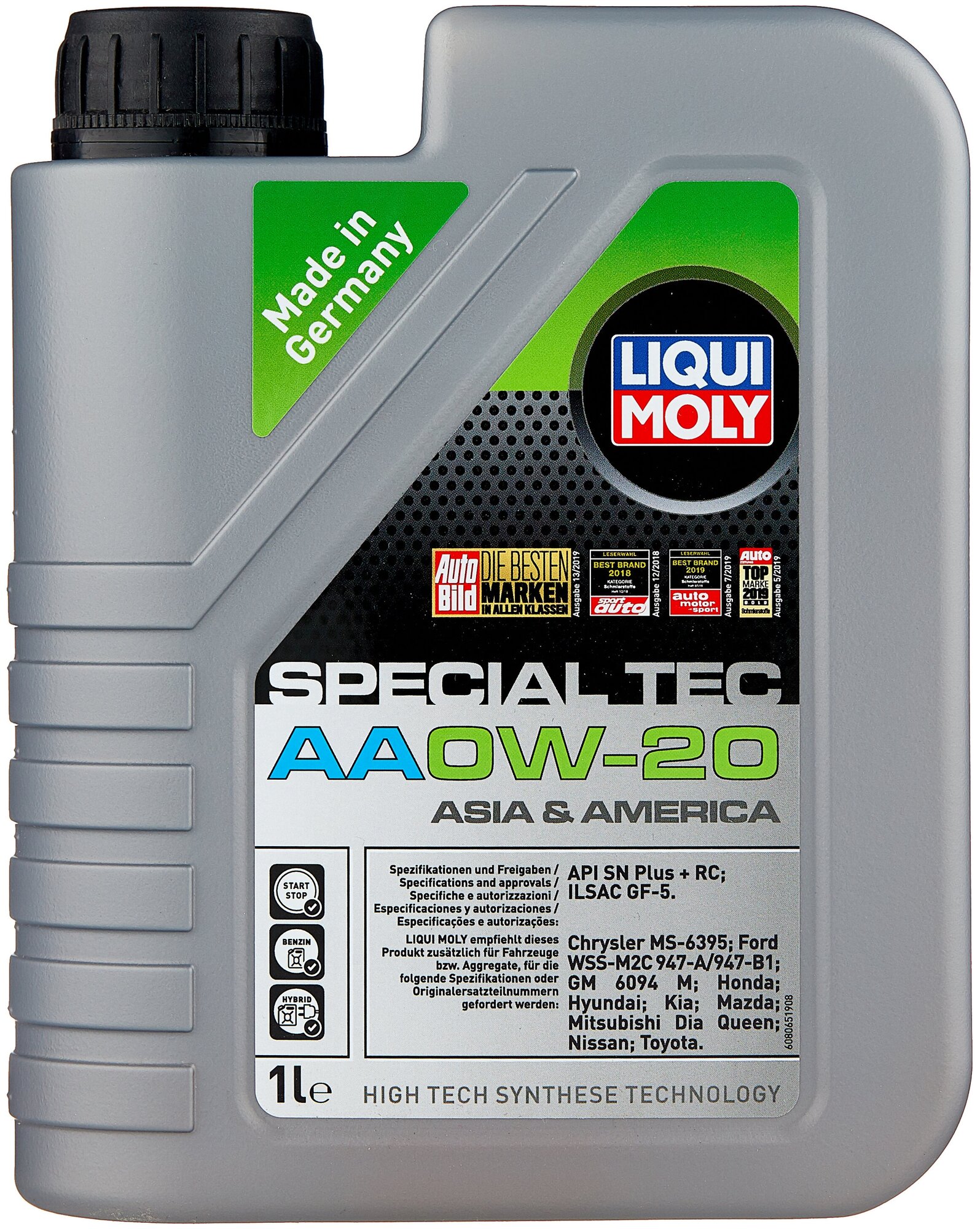 Полусинтетическое моторное масло LIQUI MOLY Special Tec AA 0W-20