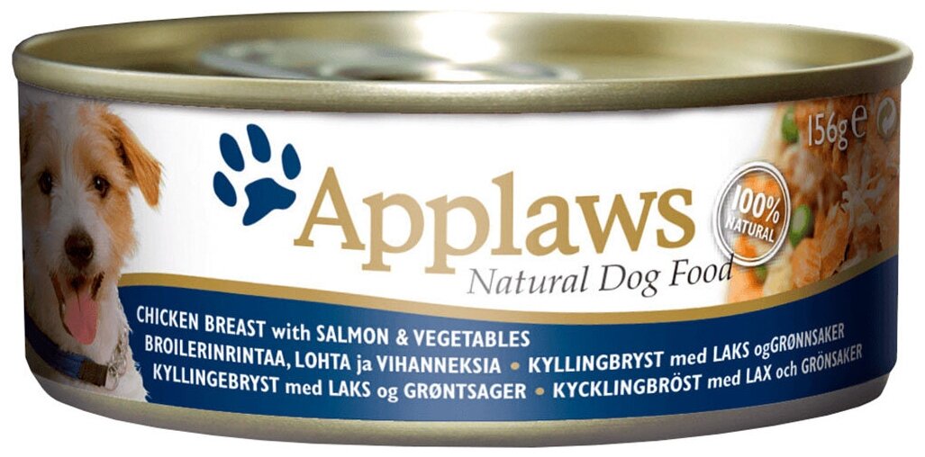 Applaws Консервы для собак с курицей, лососем и овощами (Applaws Dog Tin Chicken with Salmon, Veg) 3034CE-A, 0,156 кг