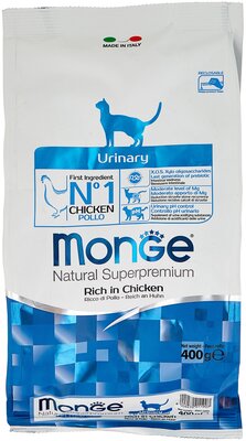 Сухой корм для кошек Monge Superpremium Cat Urinary, с курицей 400 г