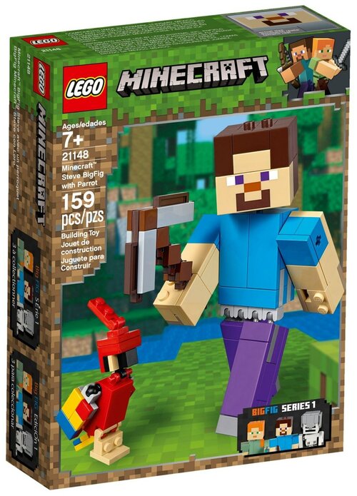 Конструктор LEGO Minecraft 21148 Стив с попугаем, 159 дет.
