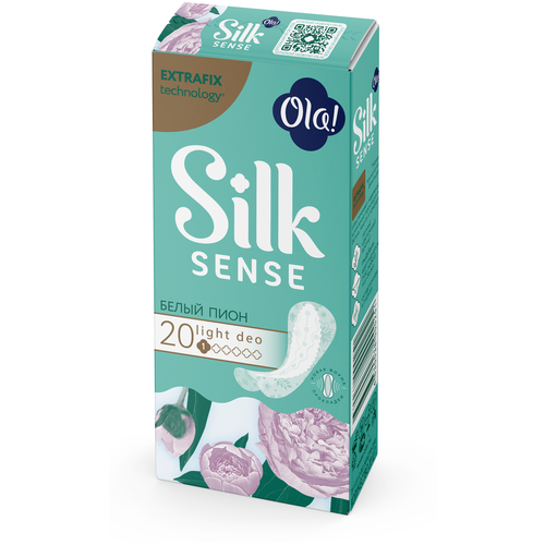 Ola! прокладки ежедневные Silk Sense Light Deo, 1 капля, 20 шт., белый пион