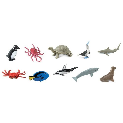 фигурки морских животных акула кит черепаха дельфин летающая рыба парусник рыба меч угорь фигурки игрушки Фигурки Safari Ltd Тихий океан 100308, 10 шт.