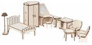 Деревянный конструктор Lemmo набор мебели "Спальня", 55 деталей