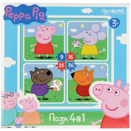 Origami Peppa Pig На прогулке 4 в 1 (01598), 10 дет. пазл 9 16 25 36 эл набор 4 в 1 свинка пеппа зимнее путешествие