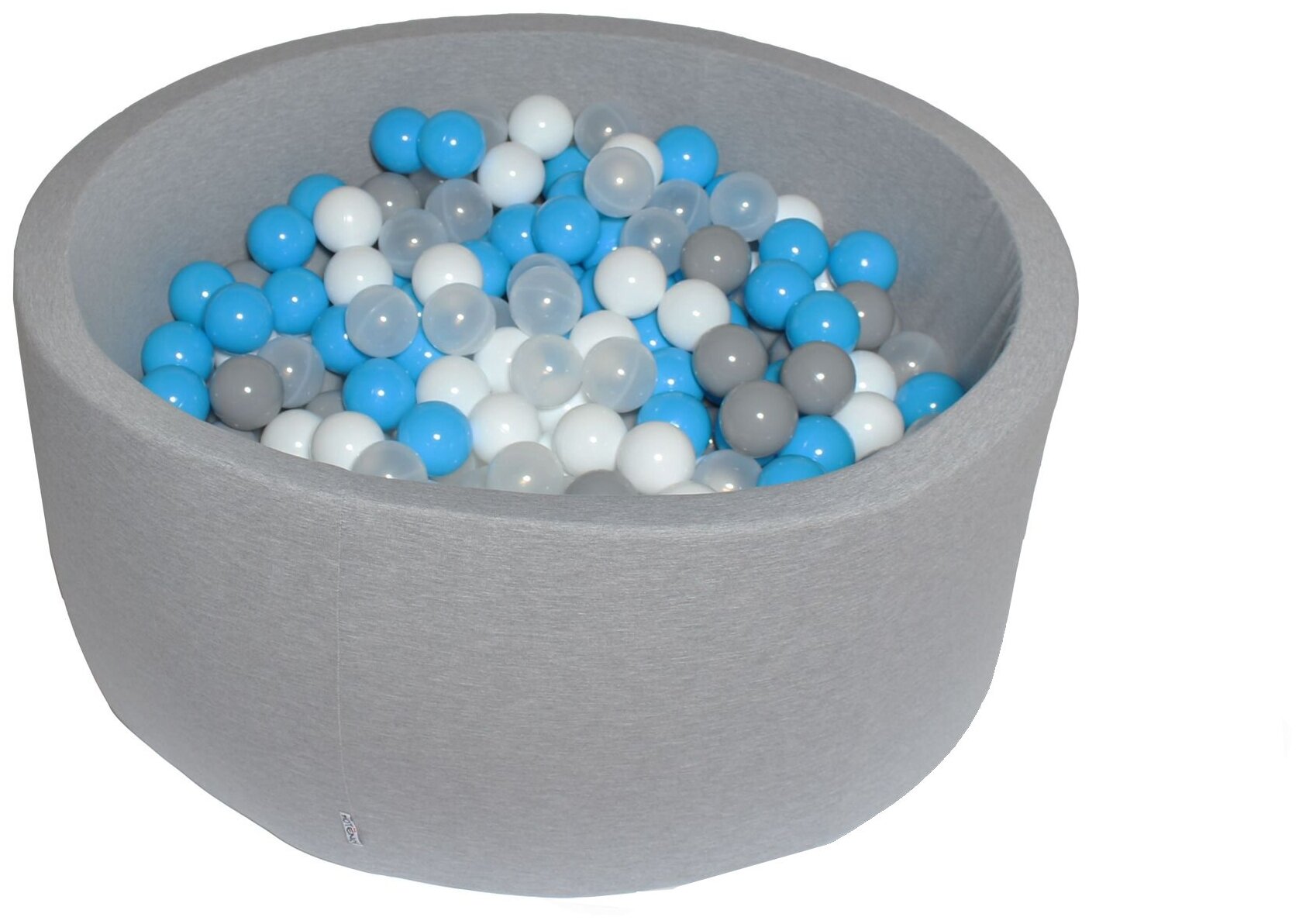 Сухой игровой бассейн “Небеса” серый выс. 40см с 200 шариками: серый, белый, прозрачный, голубой