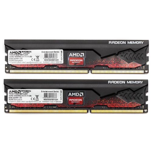 Оперативная память AMD Radeon R5 Entertainment Series 16 ГБ (8 ГБ x 2 шт.) DDR3 1600 МГц DIMM CL11