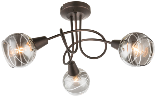 Люстра Globo Lighting Isla 54347-3, E14, 12 Вт, кол-во ламп: 3 шт., цвет: коричневый