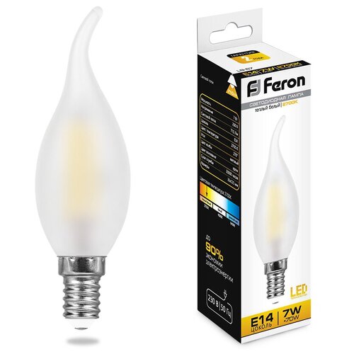 Лампа светодиодная Feron LB-67 25786, E14, C35T, 7 Вт, 2700 К