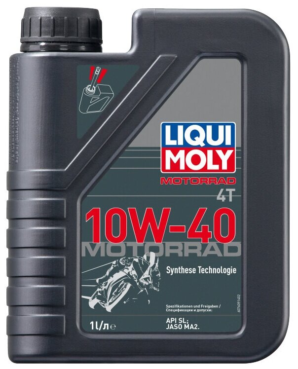 Моторное масло для мотоциклов Liqui Moly НС Motorrad 4T 10W-40 Sl/ma-2, 1 л .