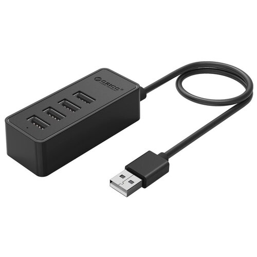 USB-концентратор ORICO W5P-U2, разъемов: 4, 30 см, черный зарядное устройство micro usb 100 шт разъем для порта usb для motorola moto g9 play xt2015 g7 power xt1955 g10 power g10 xt2127 2