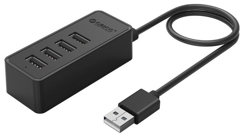 USB-концентратор 4xUSB-A 2.0 Orico W5P-U2, черный [ORICO-W5P-U2-BK]