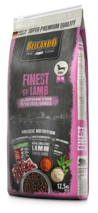 Сухой беззерновой корм Belcando Finest GF Lamb для собак - Вес 12,5 кг