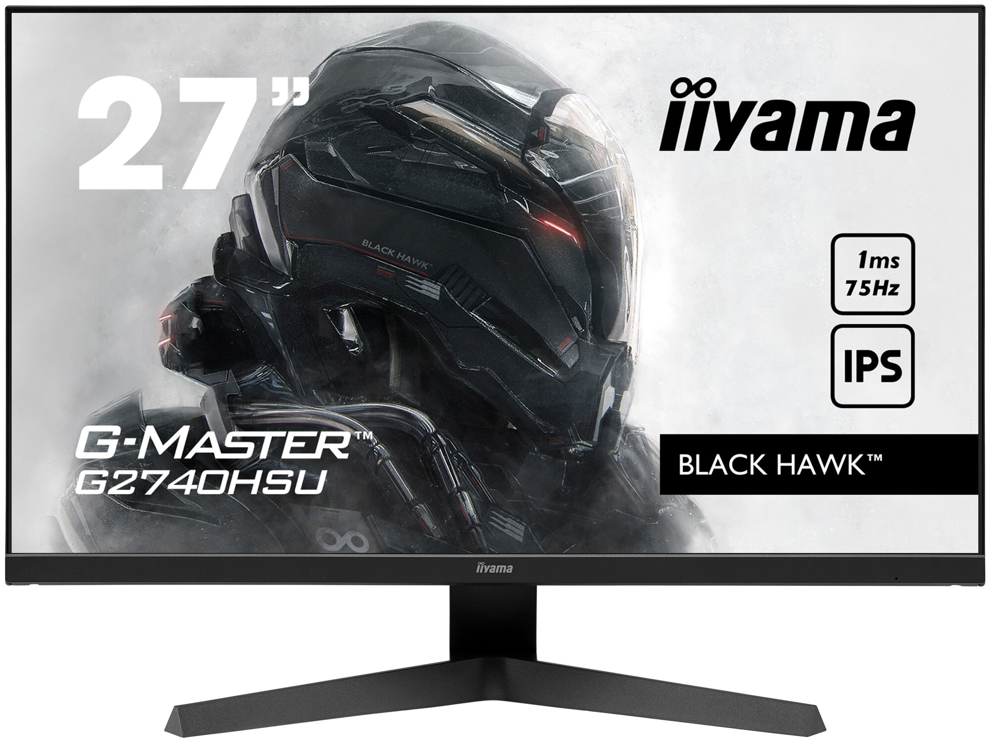 Монитор жидкокристаллический IIYAMA Монитор LCD 27'' 16:9 1920х1080(FHD) IPS, nonGLARE, 250cd/m2, H178°/V178°, 1000:1, 80M:1, 16,7 миллионов цветов, 1ms, HDMI, DP, USB-Hub, Tilt, Speakers, Audio out, 3Y, Black