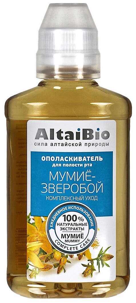 AltaiBio Ополаскиватель для полости рта комплексный уход Мумиё-Зверобой, 200 мл