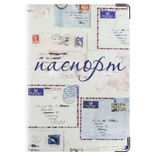 Обложка для паспорта TINA BOLOTINA, бежевый, синий