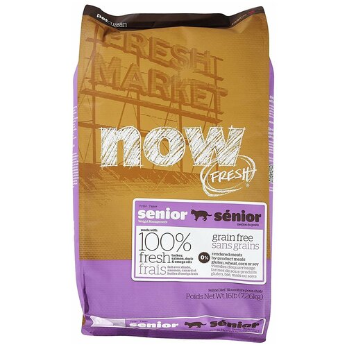 NOW FRESH - Корм для кошек, с индейкой, уткой и овощами, контроль веса, беззерновой (Fresh Grain Free Senior Cat Recipe)