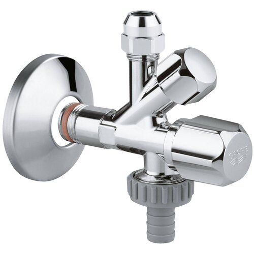 Вентиль угловой GROHE комбинированный 1/2″-3/8″ для подключения смесителей, хром (22036000)