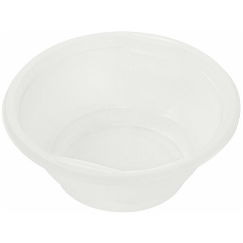 фото Лайма тарелки суповые одноразовые пластиковые стандарт, 600 мл, 50 шт., белый