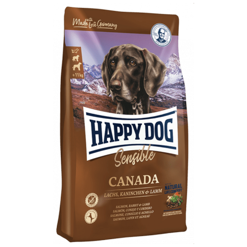 Happy Dog Supreme Sensible Canada сухой корм для взрослых собак с чувствительным пищеварением и аллергией с лососем, кроликом и ягненком - 12,5 кг