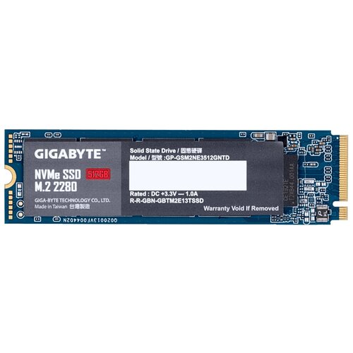 SSD накопитель GIGABYTE NVMe GP-GSM2NE3512GNTD 512ГБ, M.2 2280, PCI-E 3.0 x4, NVMe, M.2
