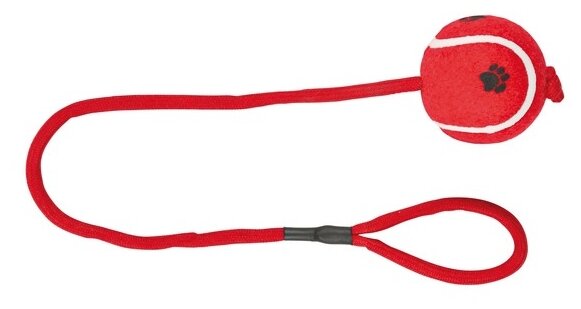 TRIXIE игрушка для собак "Теннисный мяч" на веревке (6,5 см/50 см)