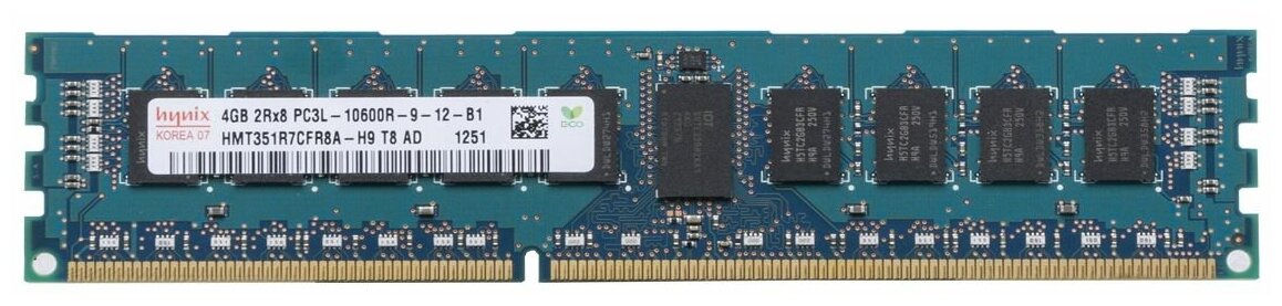 Hynix Модуль памяти DIMM DDR3L 4096Mb, 1333Mhz, Hynix ECC REG CL9 1.35V #HMT351R7CFR8A-H9