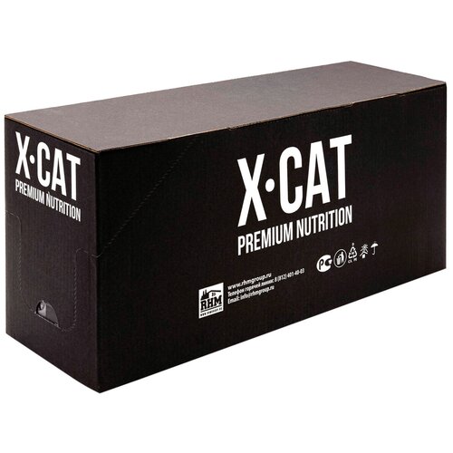 X-CAT для взрослых кастрированных котов и стерилизованных кошек с лососем в соусе (85 гр х 24 шт)