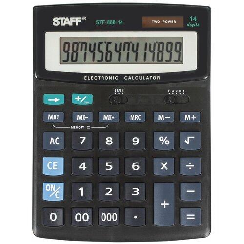 Калькулятор бухгалтерский STAFF STF-888-14 черный