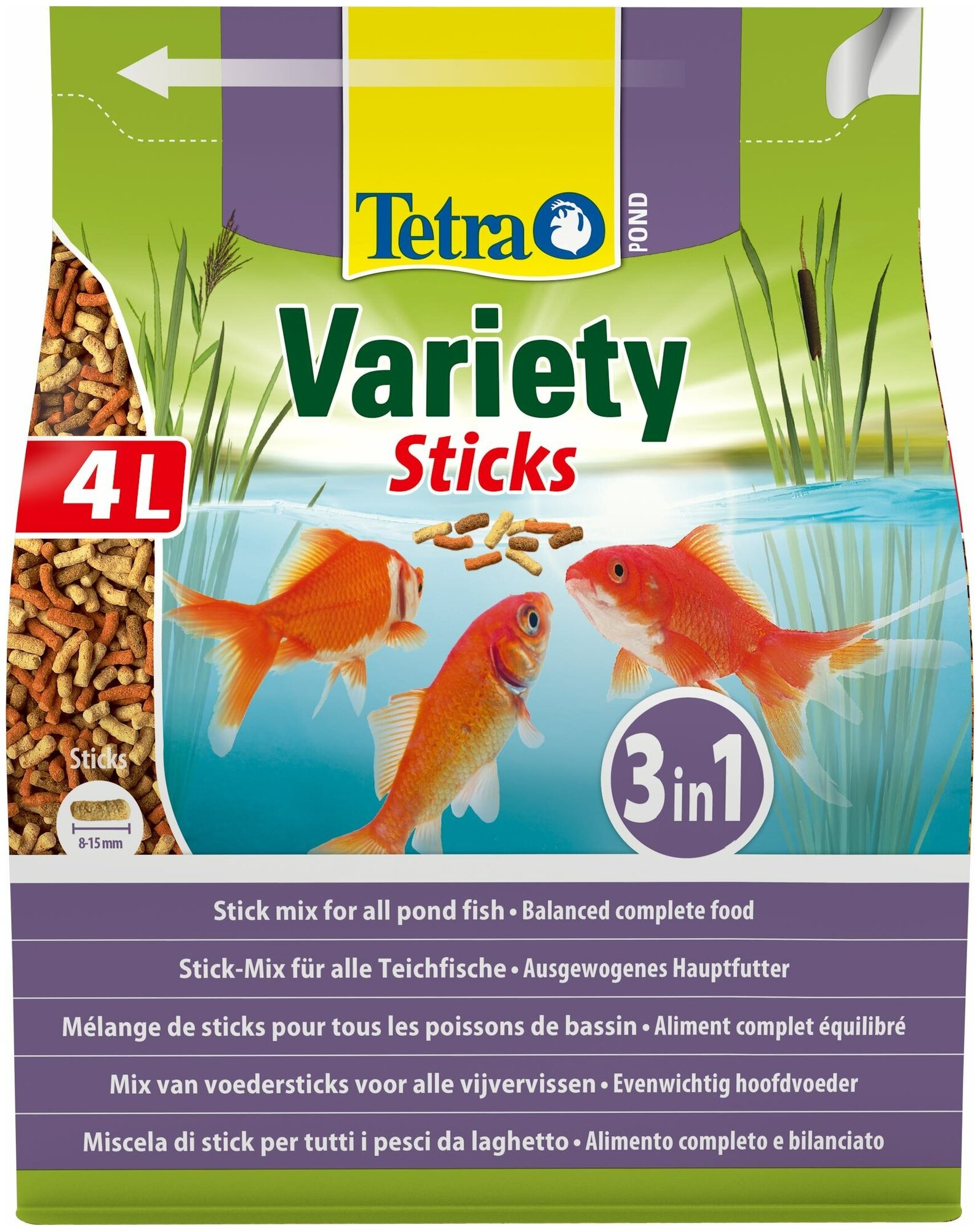 Tetra Pond Variety Sticks корм для прудовых рыб (3 вида палочек) 4 л