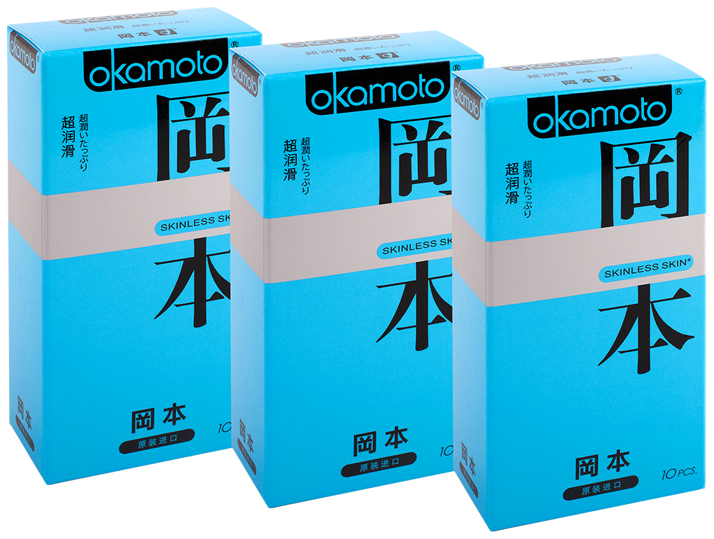 Презервативы Okamoto Skinless Skin Super Lubricated, 3 уп. по 10 шт.