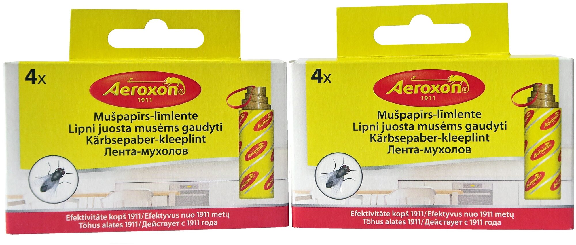 AEROXON (Аэроксон )Липкая лента от МУХ, 2 упаковки по 4 шт (Германия)