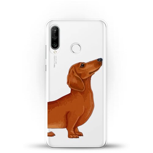 фото Силиконовый чехол коричневая такса на huawei p30 lite andy & paul