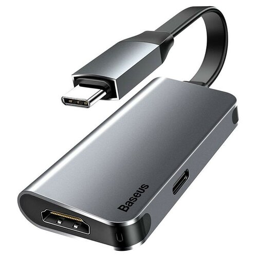 USB-концентратор  Baseus Little box (CAHUB-E), разъемов: 2, темно-серый