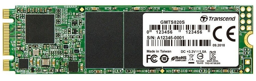 Твердотельный накопитель Transcend 960 ГБ M.2 TS960GMTS820S