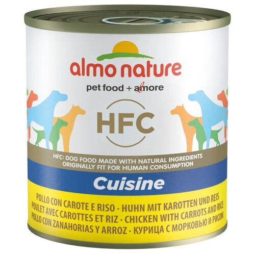 Влажный корм для собак Almo Nature HFC Cuisine, курица, с морковью, с рисом 1 уп. х 1 шт. х 280 г влажный корм для собак almo nature hfc cuisine курица с морковью с рисом 1 уп х 24 шт х 95 г