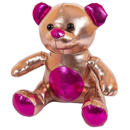 Мягкая игрушка ABtoys Металлик Медведь коричневый, 18 см, коричневый
