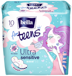 Bella прокладки for teens ultra sensitive, 4.5 капли, 10 шт.