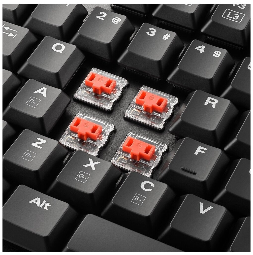 Клавиатура Sharkoon PureWriter TKL RGB Kailh Red проводная игровая для PC красная подсветка