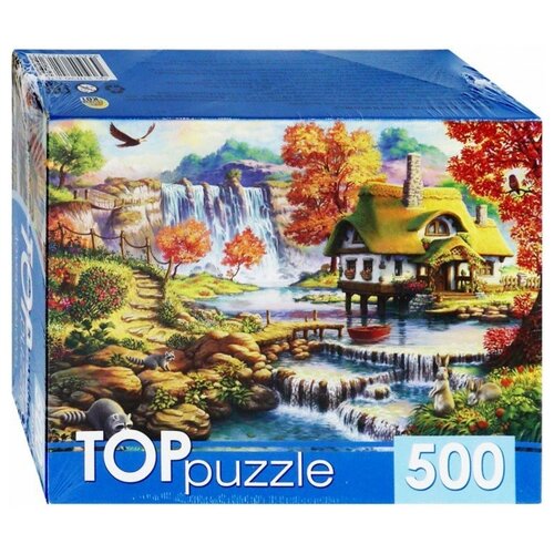toppuzzle пазлы 500 элементов хтп500 4232 домик и водопад Пазл Рыжий кот TOP puzzle Домик и виноградник (ХТП500-4232), 500 дет., 15х19х6.5 см, разноцветный
