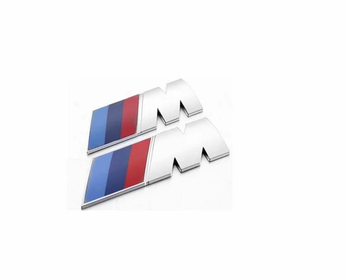 Комплект шильдиков M на крыло для BMW серый металик