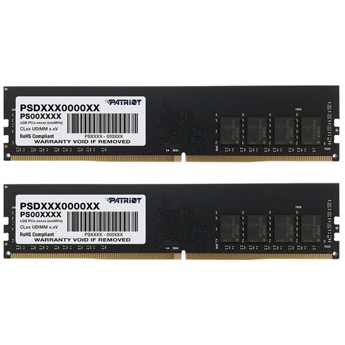 Оперативная память Patriot Memory SL 32 ГБ (16 ГБ x 2 шт.) DDR4 3200 МГц DIMM CL22 PSD432G3200K оперативная память patriot memory sl premium 32 гб 16 гб x 2 шт ddr4 3200 мгц dimm cl22 psp432g3200kh1