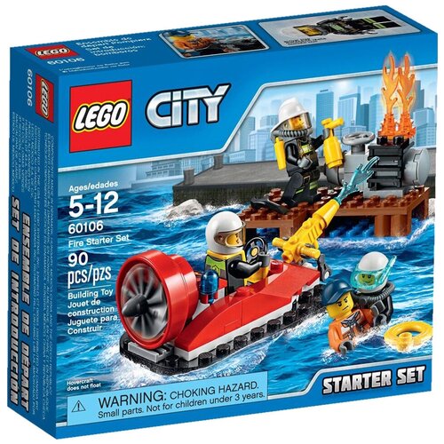 lego city 60088 пожарная охрана для начинающих 92 дет LEGO City 60106 Набор для начинающих пожарных, 90 дет.