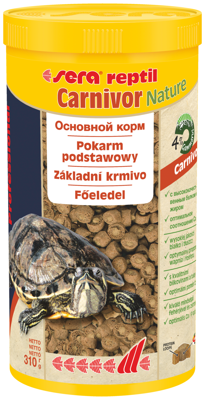 Сухой корм для рыб рептилий Sera Reptil Professional Carnivor Nature