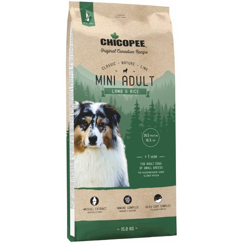 chicopee cnl mini adult lamb Сухой корм для собак Chicopee Classic Nature Line, ягненок, с рисом 1 уп. х 1 шт. х 15 кг (для мелких пород)