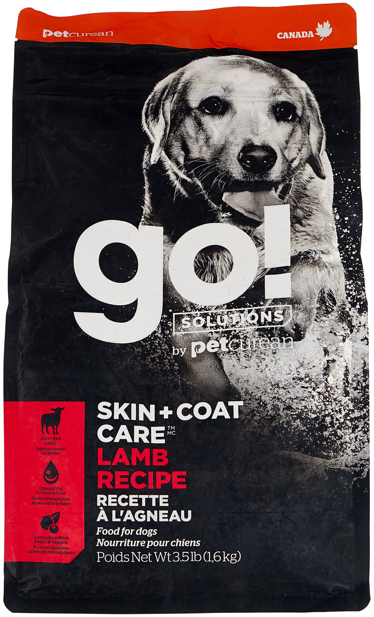 Сухой корм GO! Skin+Coat Care для Щенков и Собак со свежим Ягненком 1,59кг